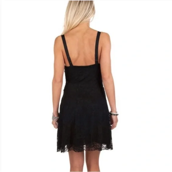 Free People Black Fit’n’Flare All Over Lace Mini Dress size M - Picture 9 of 11